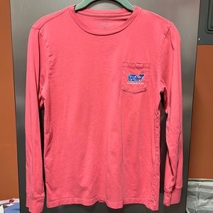 Vineyard Vines Long Sleeve Boys Tee Shirt Size M (12-14) Coral Color